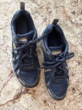 Skechers Navy and Lime Trail Sneakers